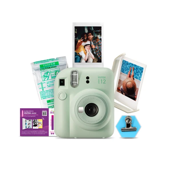 Combo Cámara INSTAX mini 12 (Mint Green) + Películas + Kit Regalo + Cupón